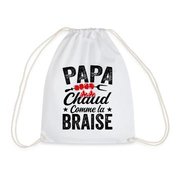 Papa Chaud Comme La Braise, Cadeau Humour Barbecue - Sac de sport léger - blanc - Devant