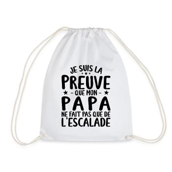 Preuve Que Papa Ne Fait Pas Que De L'escalade - Sac de sport léger - blanc - Devant