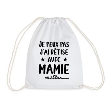 Je Peux Pas J'ai Bêtise Avec Mamie - Sac de sport léger - blanc - Devant