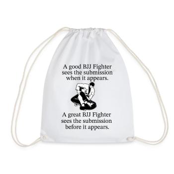 BJJ Quote - Drawstring Bag - white - Front