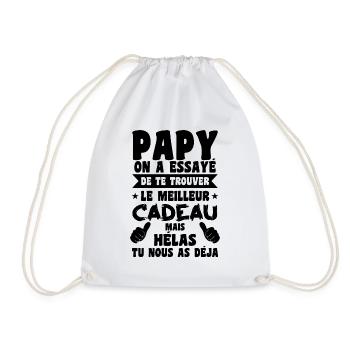 Cadeau Grand Père Papy Personnalisé Anniversaire - Sac de sport léger - blanc - Devant
