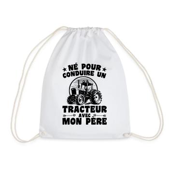 Né Pour Conduire Un Tracteur Avec Mon Père - Sac de sport léger - blanc - Devant