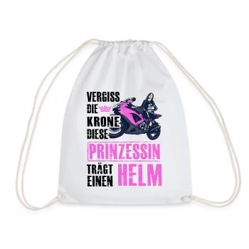 Vergiss die Krone diese Prinzessin trägt einen Hel - Turnbeutel - Weiß - Vorne