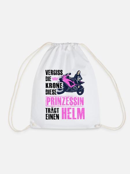 Vergiss die Krone diese Prinzessin trägt einen Hel - Turnbeutel - Weiß