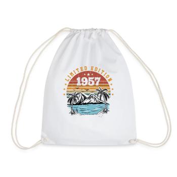 1957 Cadeau Anniversaire Vintage Rétro Né en 1957 - Sac de sport léger - blanc - Devant