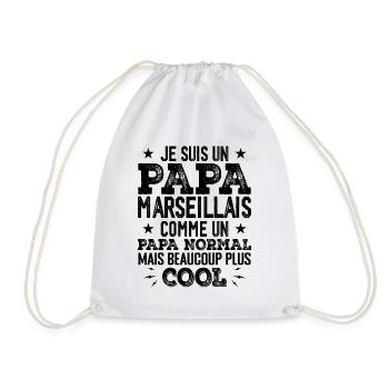 Papa Marseillais Humour - Cadeau Anniversaire Papa - Sac de sport léger - blanc - Devant
