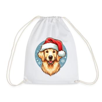 Niedlicher Golden Retriever Weihnachtsmann - Turnbeutel - Weiß - Vorne