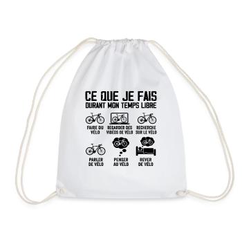 Ce Que Je Fais Durant Mon Temps Libre Cadeau Vélo - Sac de sport léger - blanc - Devant