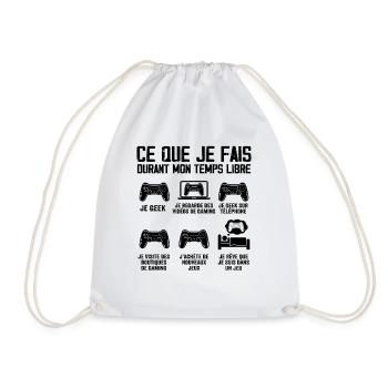 Mon Temps Libre de Gamer - Passion des Jeux Vidéos - Sac de sport léger - blanc - Devant