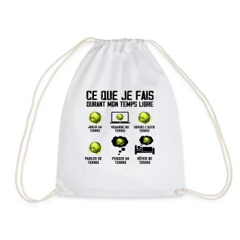Ce que je fais Temps Libre Tennis - Sac de sport léger - blanc - Devant