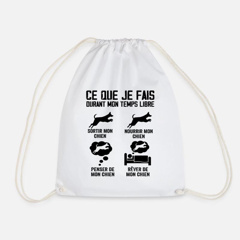 Ce que je fais durant mon temps libre Chien - Sac de sport léger - blanc