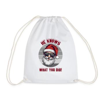 He knows what you did Christmas Santa - Turnbeutel - Weiß - Vorne
