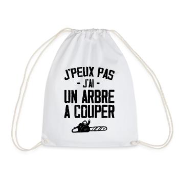 J'peux Pas J'ai Un Arbre A Couper Humour Cadeau - Sac de sport léger - blanc - Devant