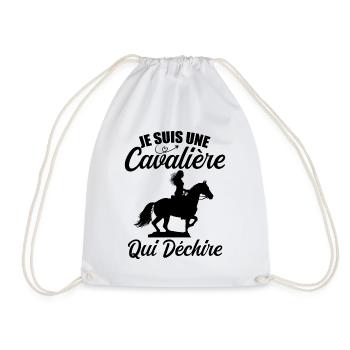 Je Suis Une Cavalière Qui Déchire Chevaux Cadeau - Sac de sport léger - blanc - Devant
