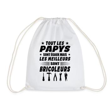 Les Papys Sont égaux Les Meilleurs Sont Bricoleurs - Sac de sport léger - blanc - Devant