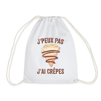J'peux Pas J'ai Crêpes Cadeau Humour Drole - Sac de sport léger - blanc - Devant