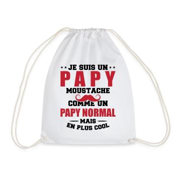 Un papy moustache comme un papy normal - Sac de sport léger - blanc - Devant