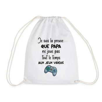 Je suis la preuve que papa ne joue pas tout le tem - Sac de sport léger - blanc - Devant