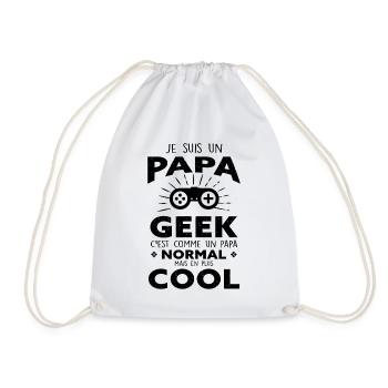 Je suis un Papa Geek - Cadeau Gaming - Sac de sport léger - blanc - Devant