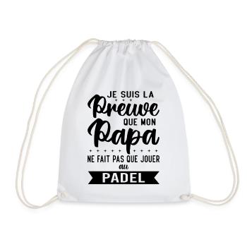Mon papa ne fait pas que jouer au padel - Sac de sport léger - blanc - Devant