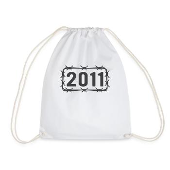 Birthday Vintage 2011 Barbed Wire - Drawstring Bag - white - Front