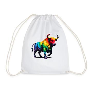 Taureau signe astrologique du zodiaque Vivid Rainbow Design - Sac de sport léger - blanc - Devant