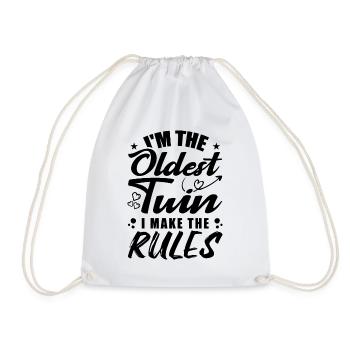 I'm The Oldest Twin Funny Twin Tees - Sac de sport léger - blanc - Devant