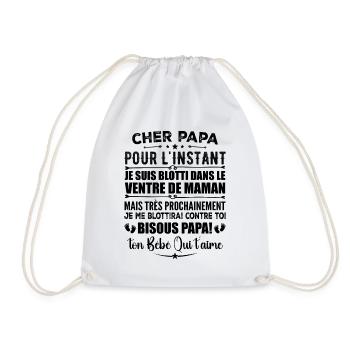 Annonce Grossesse Originale Pour Futur Papa - Sac de sport léger - blanc - Devant