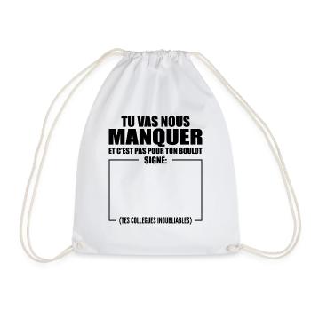 Départ Collègue De Travail Personnalisé Signé - Sac de sport léger - blanc - Devant