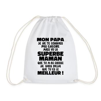 Pregnancy Announcement Gift Future Dad Future Mom - Drawstring Bag - white - Front