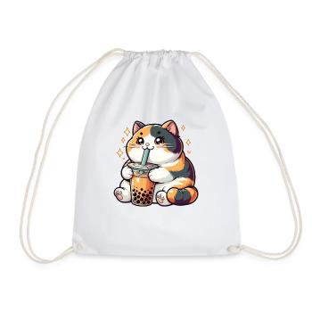 Katzen trinken Bubble Tea kawaii Boba Katze - Turnbeutel - Weiß - Vorne