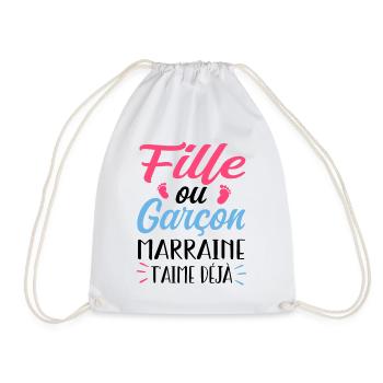 Fille ou Garçon Grand Marraine T'aime Déjà - Sac de sport léger - blanc - Devant