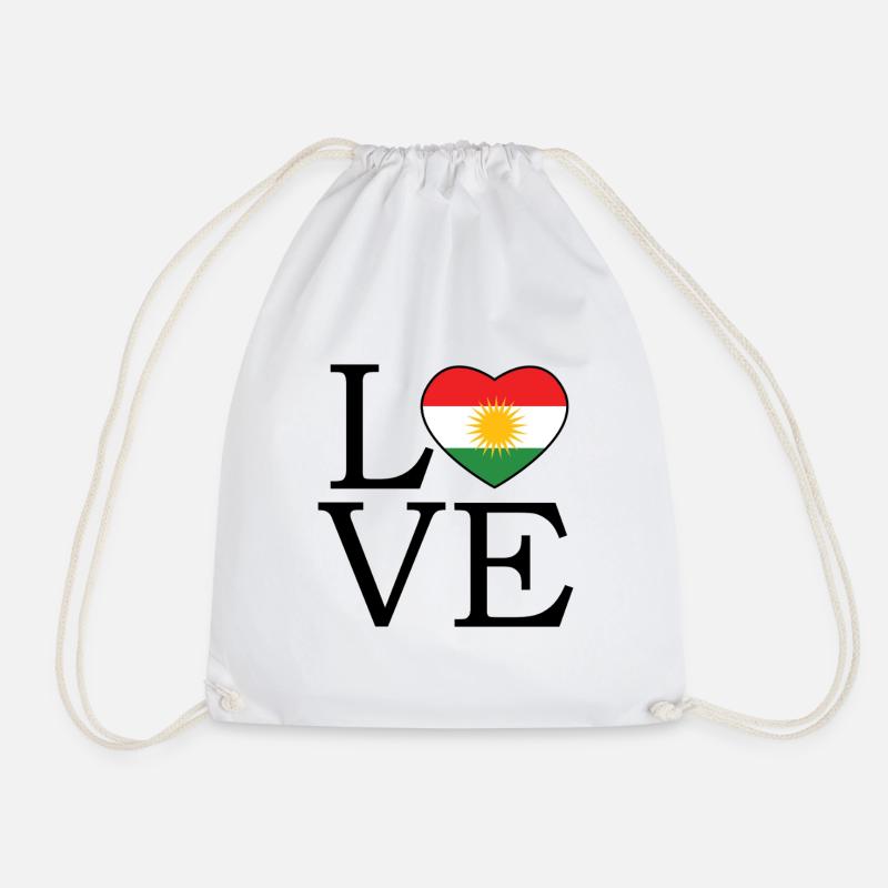 Kurdistan Flagge Bakur Bashur Rojava Rojhlt Newroz - Turnbeutel - Weiß