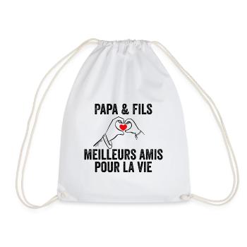 Papa Et Fils Meilleurs Amis Pour La Vie | Cadeau - Sac de sport léger - blanc - Devant