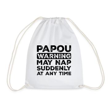 Funny Papou Grandpa On Father's Day Gift - Drawstring Bag - white - Front