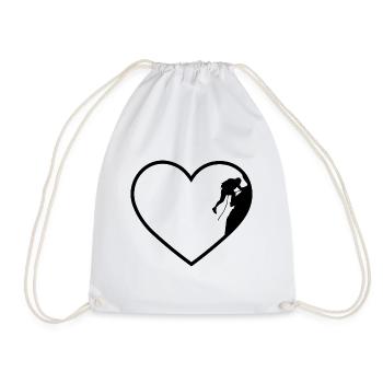 Heart 2 and Climbing - - Drawstring Bag - white - Front