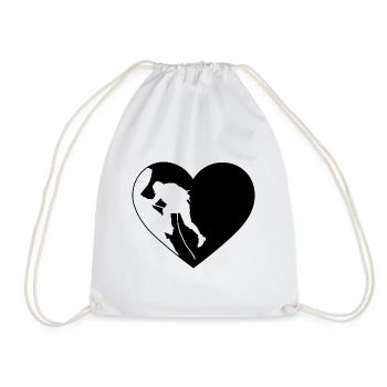 Heart 1 and Climbing - - Drawstring Bag - white - Front