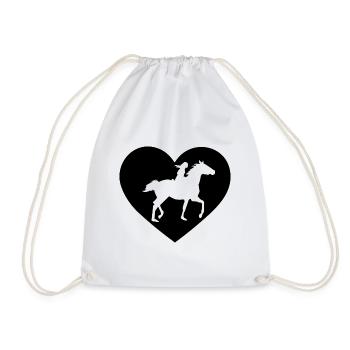 Cœur 1 et Cheval - (2) - Sac de sport léger - blanc - Devant