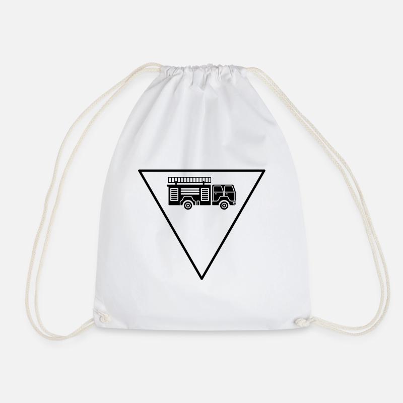 Triangle and Fire Brigader - (2) - Drawstring Bag - white