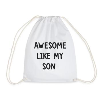 Awesome Like My Her Father's Day Dad Gift - Drawstring Bag - white - Front
