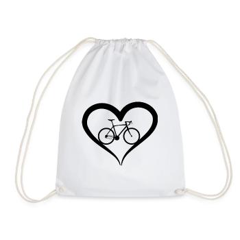 Vélo et cœur - - Sac de sport léger - blanc - Devant