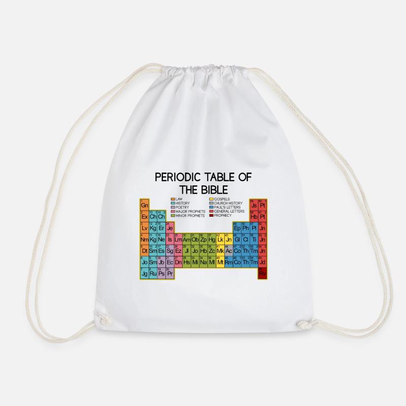 Christlich Geschenk - Gottes Wort - Periodensystem - Turnbeutel - Weiß
