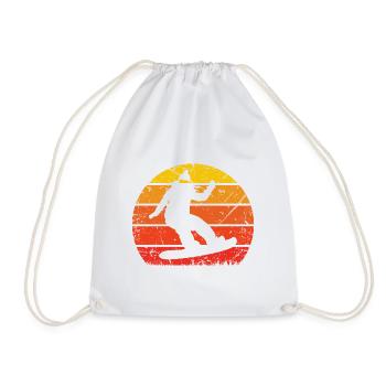 Vintage Sun and Snowboarding 1 - - Drawstring Bag - white - Front