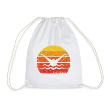 Vintage Sun and Swimming - - Drawstring Bag - white - Front