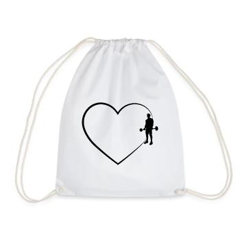 Heart 2 and Fitness - - Drawstring Bag - white - Front