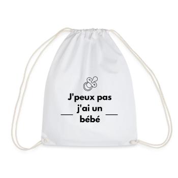 Je peux pas j'ai un bébé - Sac de sport léger - blanc - Devant