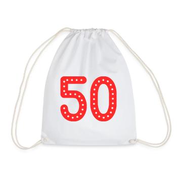 50. 50 JAHRE. 50-JÄHRIGES JUBILÄUM. 50-JÄHRIGES JUBILÄUM. - Turnbeutel - Weiß - Vorne