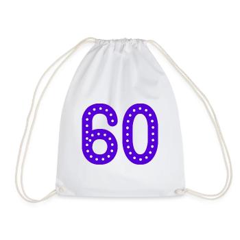 60. 60 ANS. 60e ANNIVERSAIRE. ANNIVERSAIRE 60 ANS. - Sac de sport léger - blanc - Devant