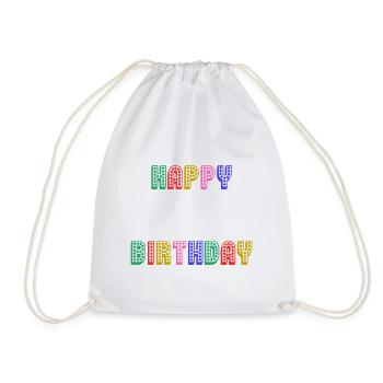 ALLES GUTE ZUM GEBURTSTAG. JAHRESTAG. - Turnbeutel - Weiß - Vorne