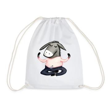 Yoga Donkey - Drawstring Bag - white - Front